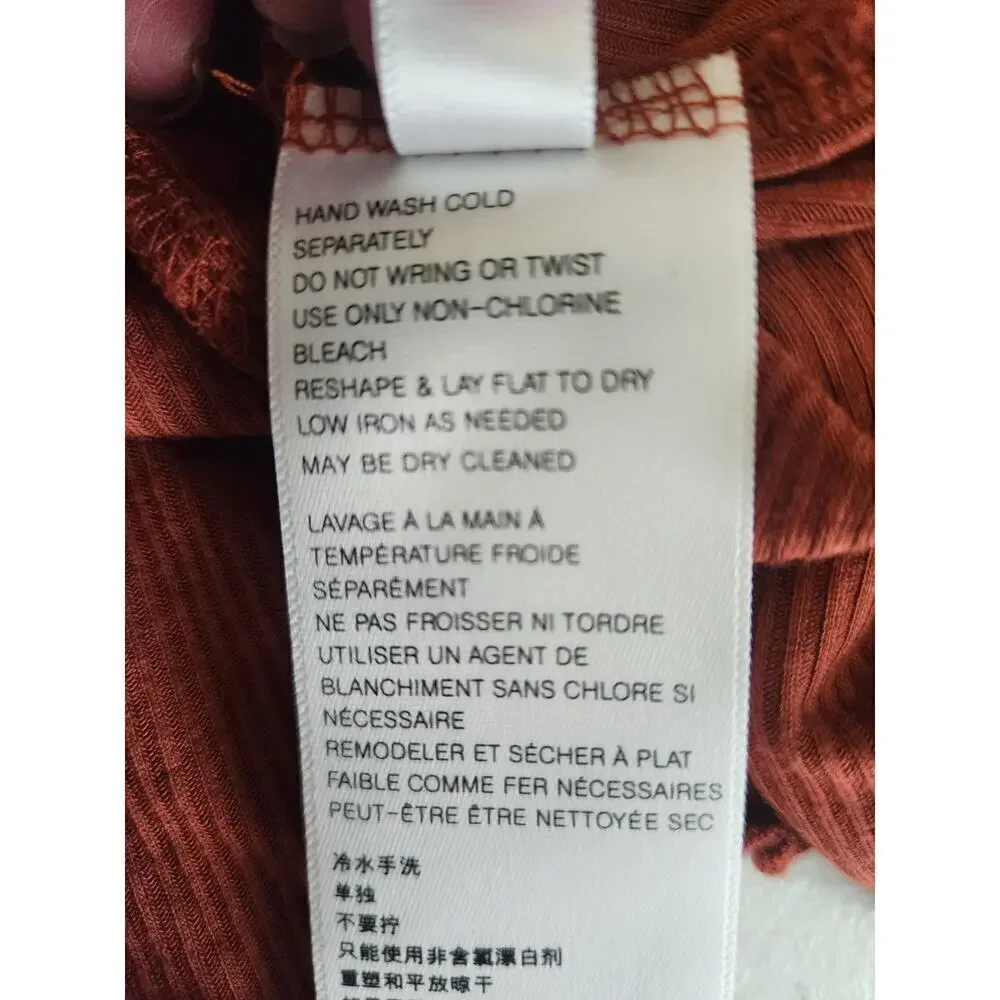 Free People Shimmy Shake Top sz S Brick Low Open Back Top boho Slouchy oversized - Picture 7 of 9